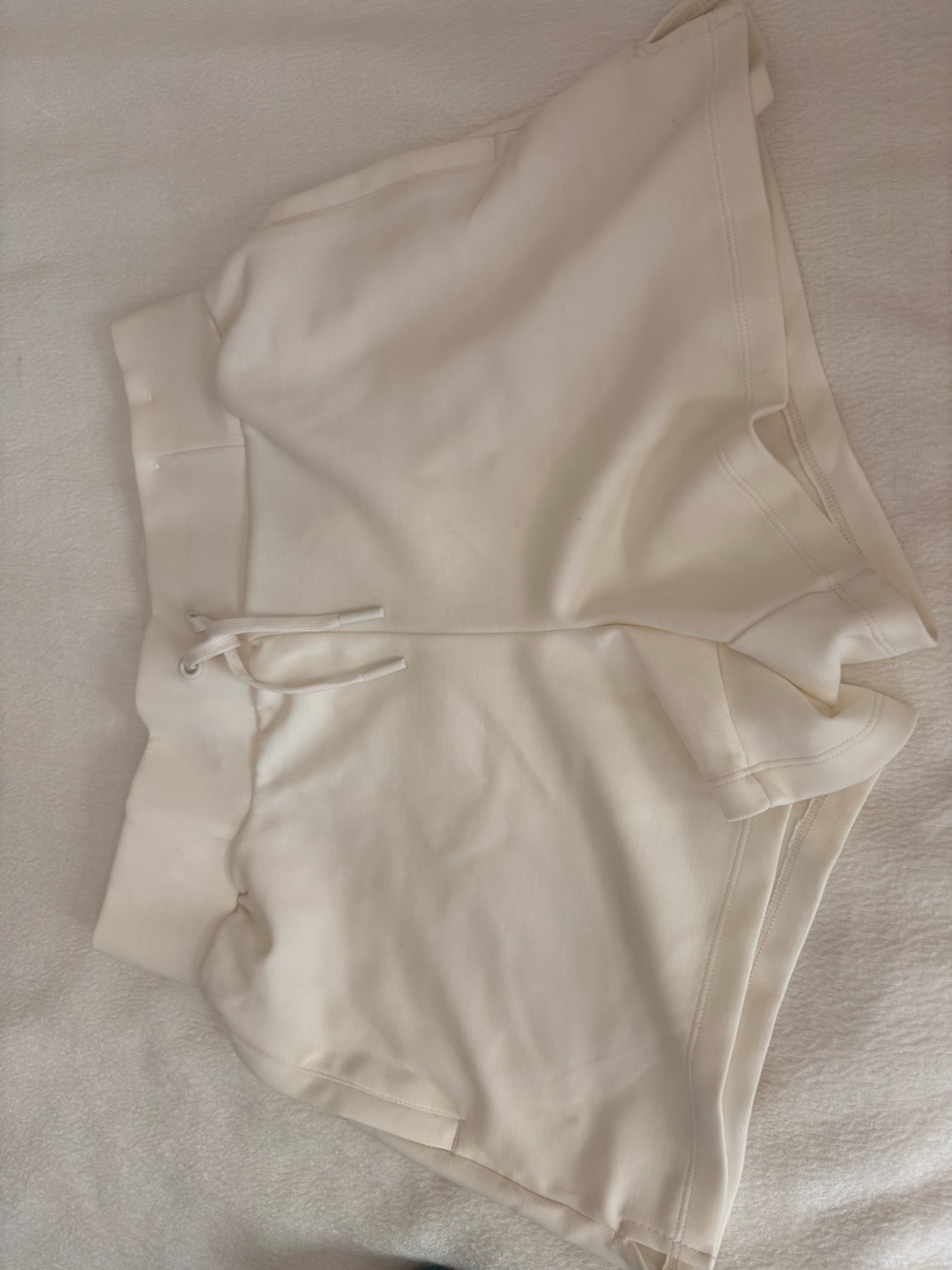 Everyday High-Rise Cream Athletic Drawstring Women’s Shorts